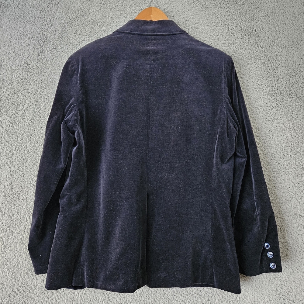 Vintage Women's Blue Velvet Blazer Size 18 Large L Changing Scene Made in Japan - Picture 2 of 13